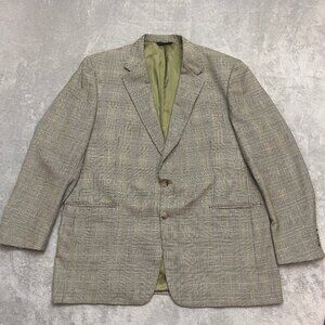 Burberry Men’s Gray Plaid Wool Blazer Sport Coat - Size 48LG